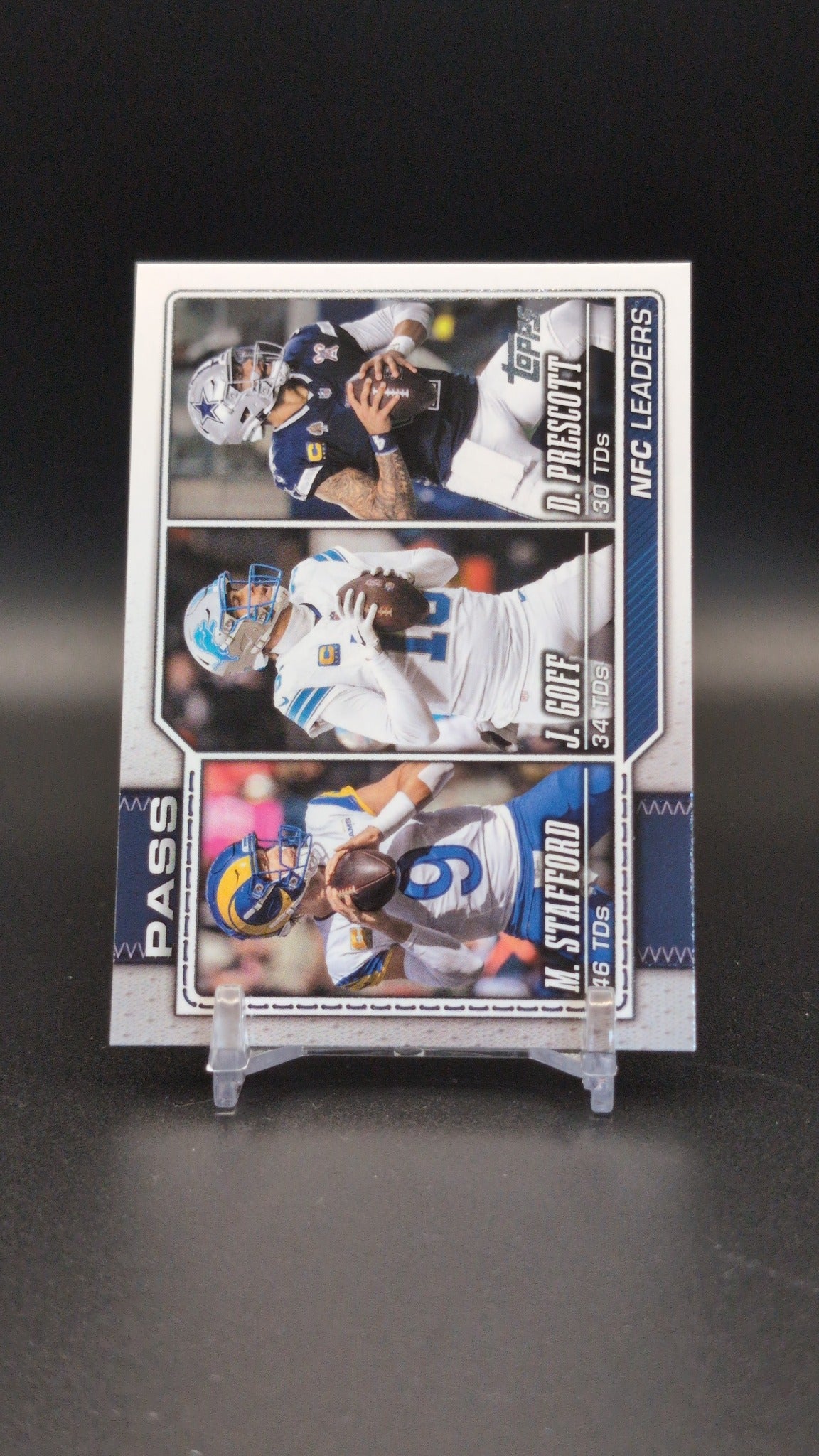 2026 Topps Flagship #281 NFC Passing Leaders Stafford Prescott Goff
