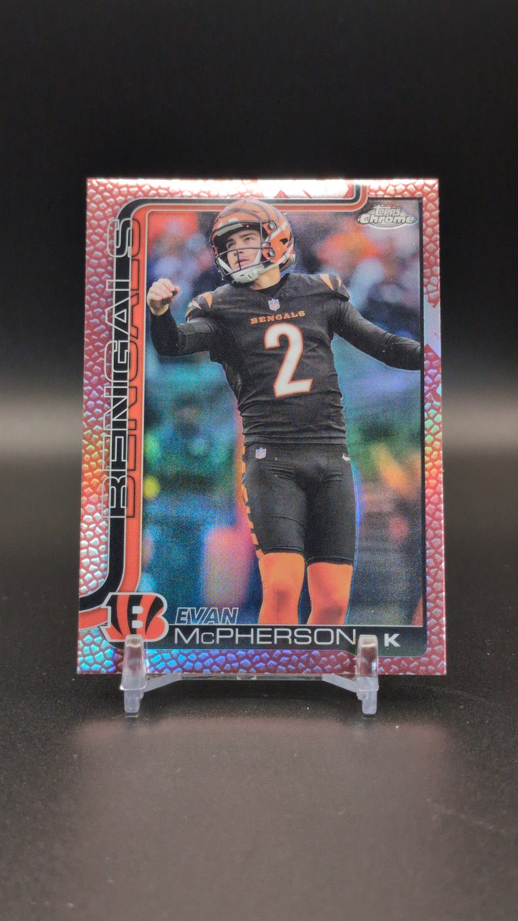 2025 Topps Chrome #64 Evan McPherson Football Leather Refractor