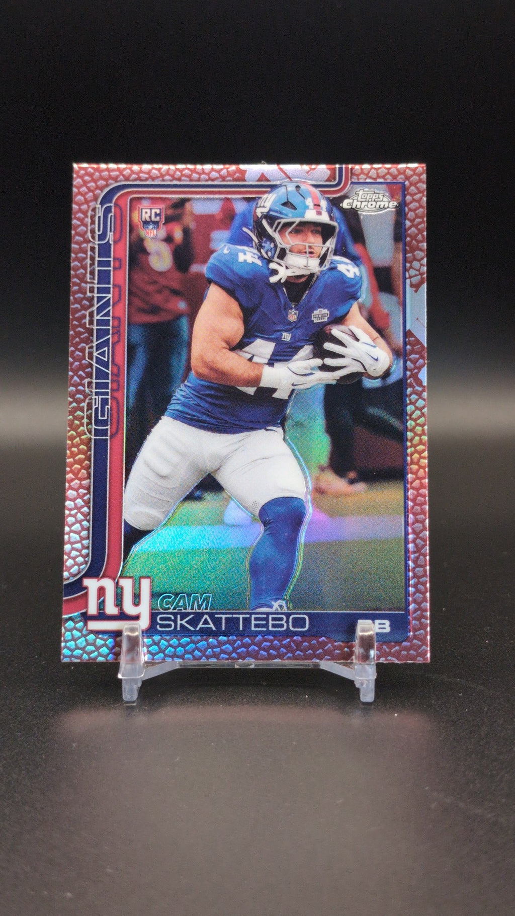 2025 Topps Chrome #331 Cam Skattebo Football Leather Refractor