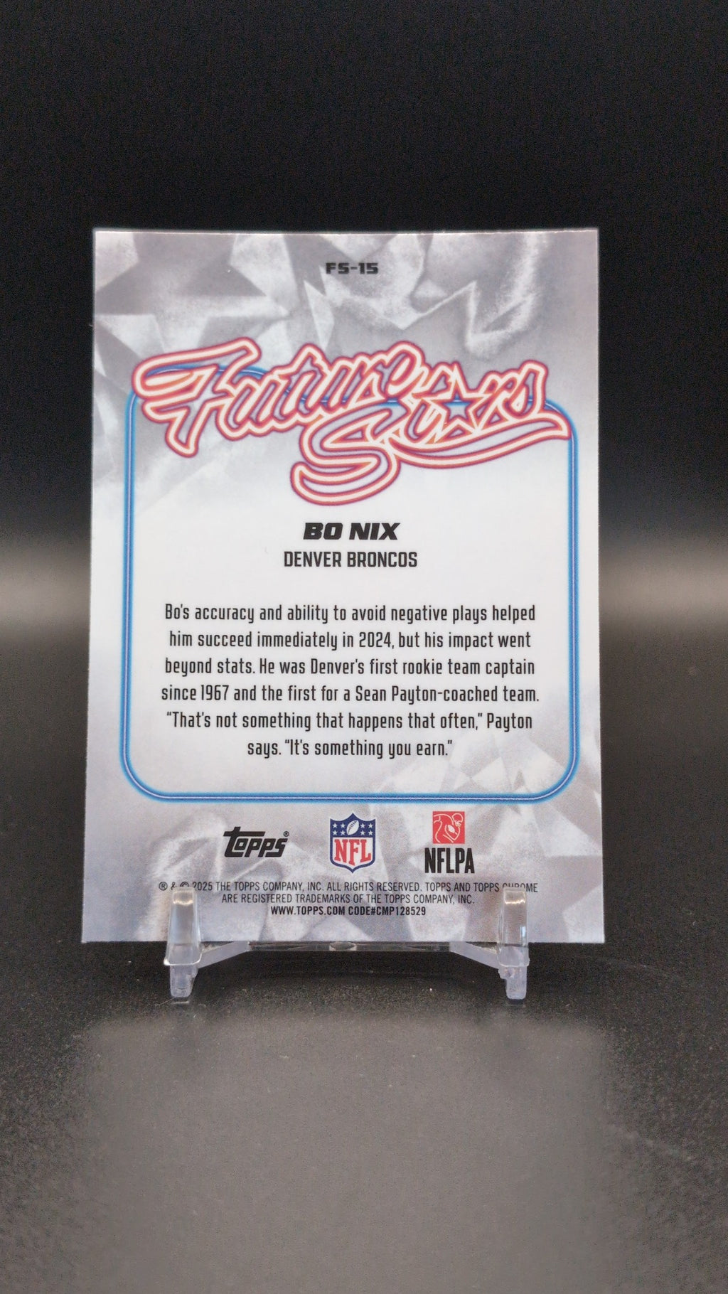 2025 Topps Chrome #FS-15 Bo Nix Future Stars