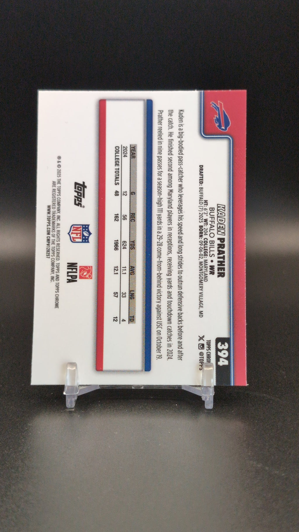 2025 Topps Chrome #394 Kaden Prather
