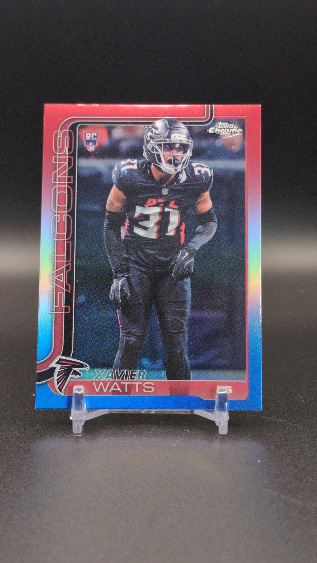 2025 Topps Chrome #393 Xavier Watts Red White and Blue Refractor