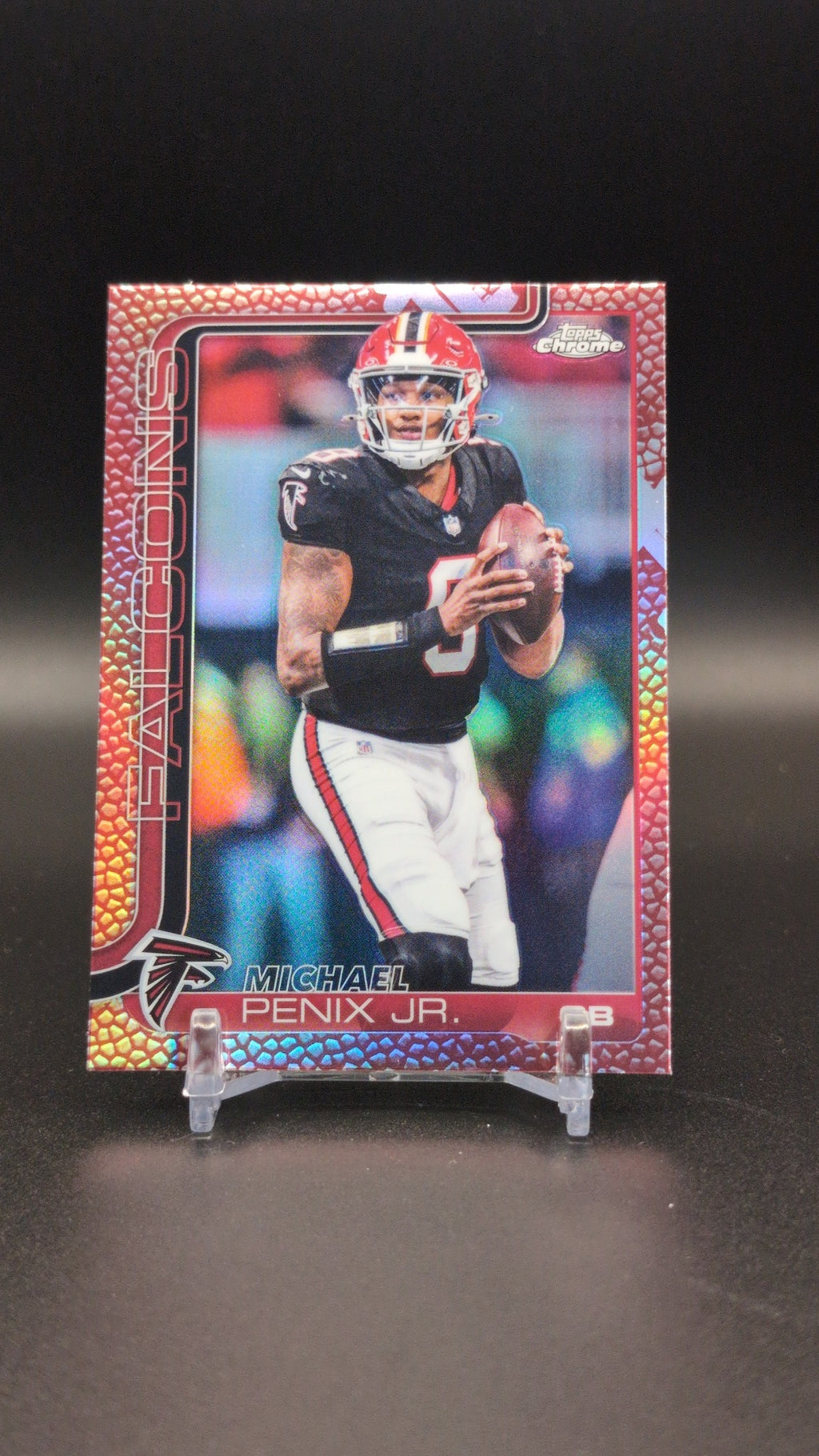 2025 Topps Chrome #15 Michael Penix Jr. Football Leather Refractor
