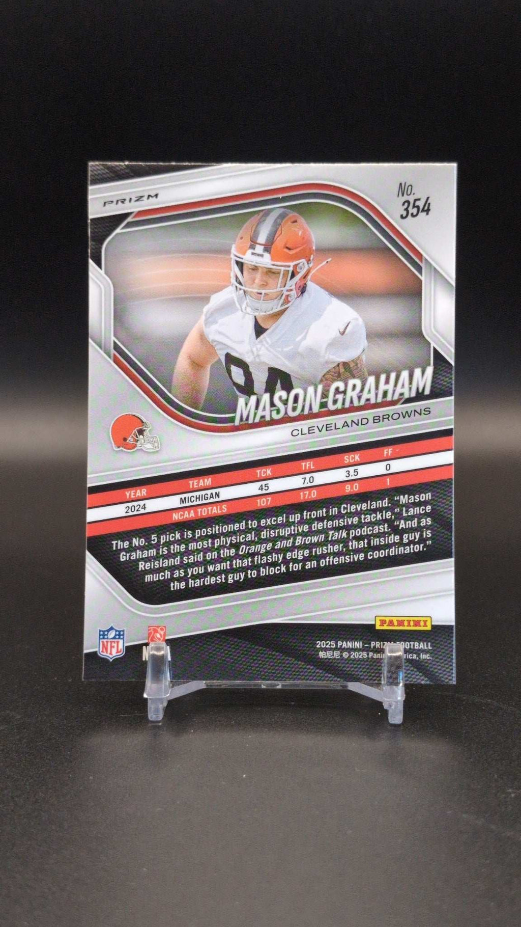 2025 Panini Prizm #354 Mason Graham Neon Green Pulsar