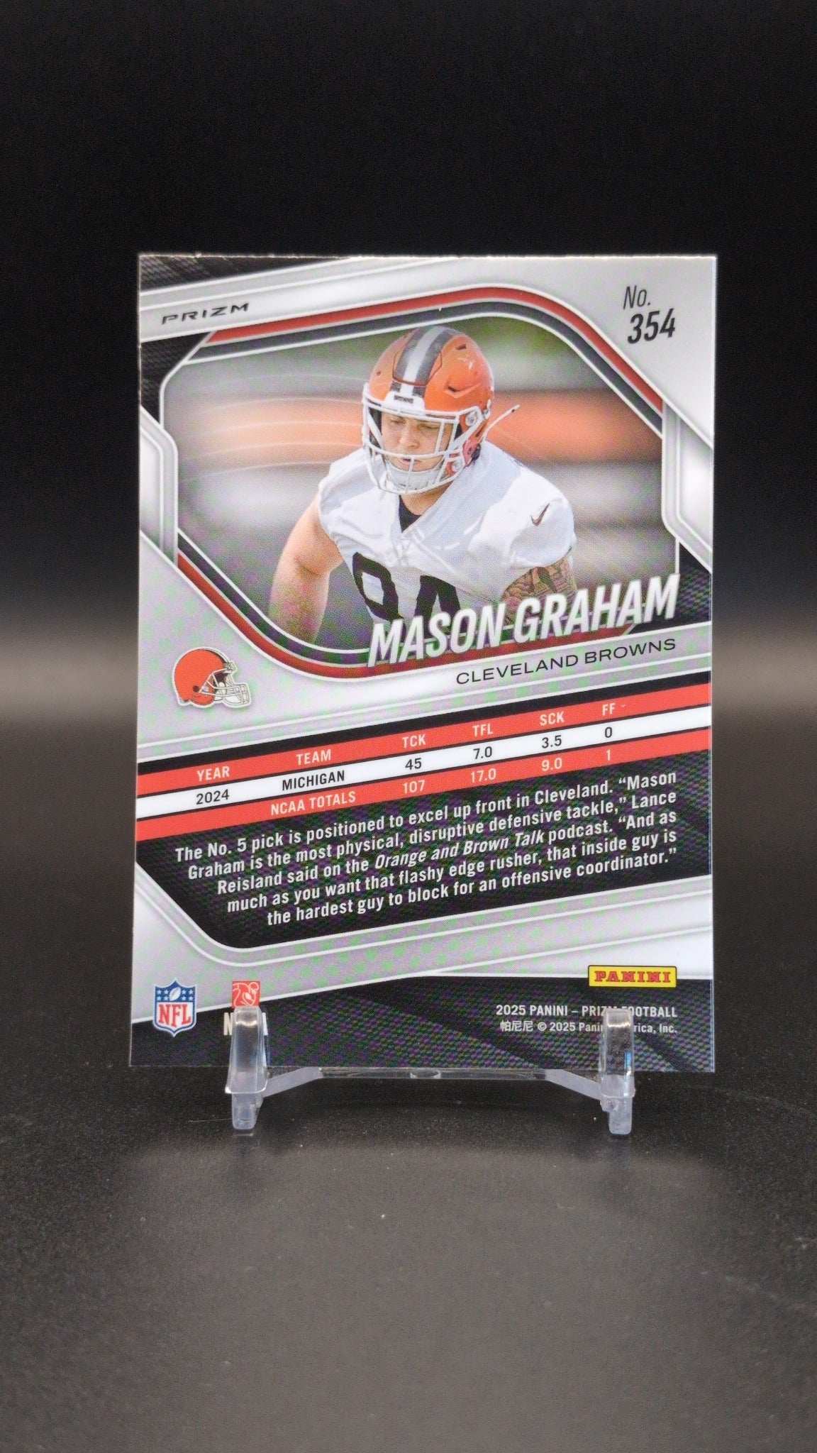 2025 Panini Prizm #354 Mason Graham Neon Green Pulsar