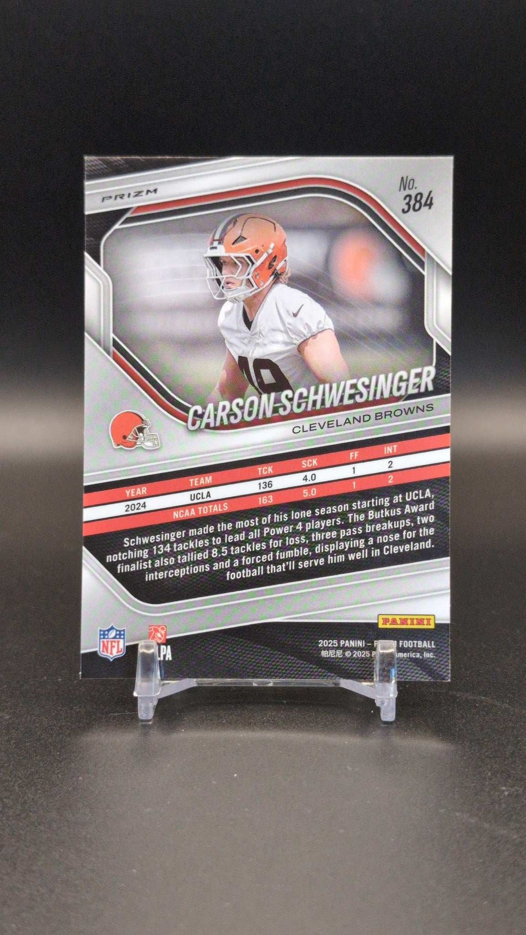 2025 Panini Prizm #384 Carson Schwesinger Silver