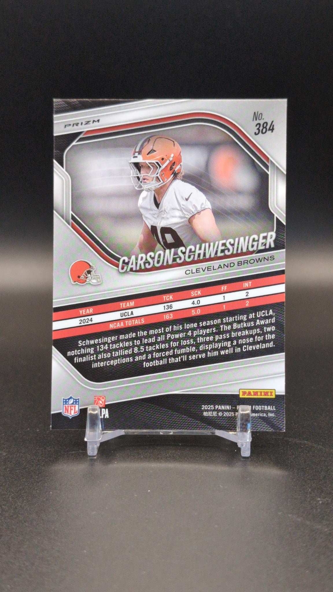 2025 Panini Prizm #384 Carson Schwesinger Silver