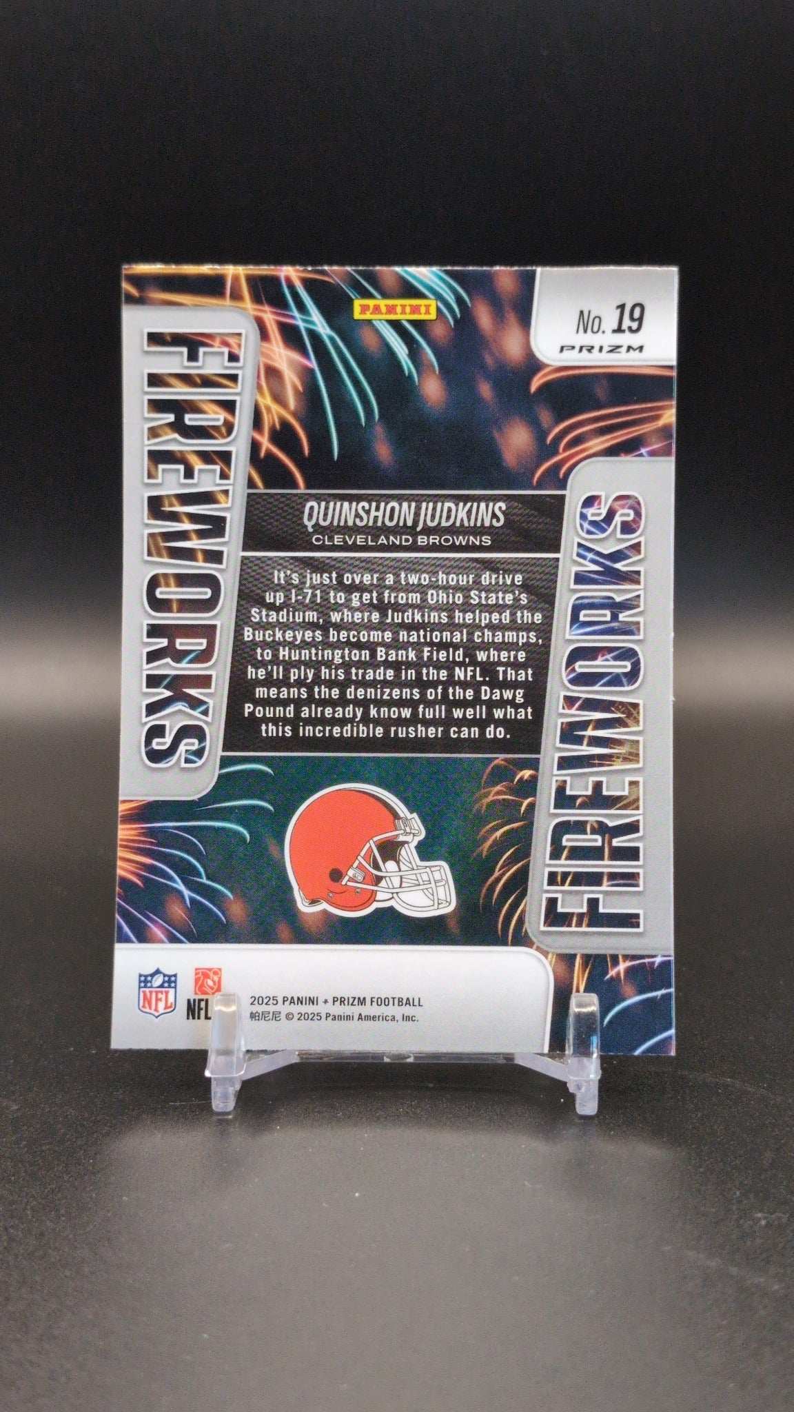 2025 Panini Prizm #19 Quinshon Judkins Fireworks Green