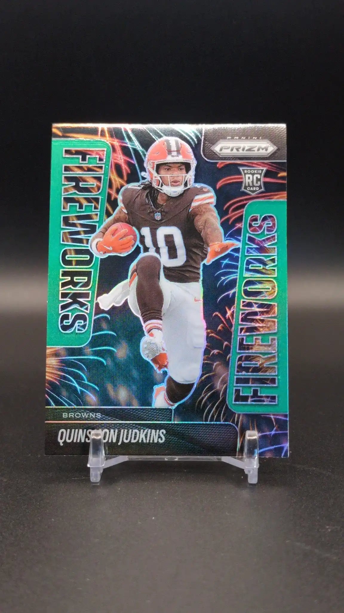 2025 Panini Prizm #19 Quinshon Judkins Fireworks Green