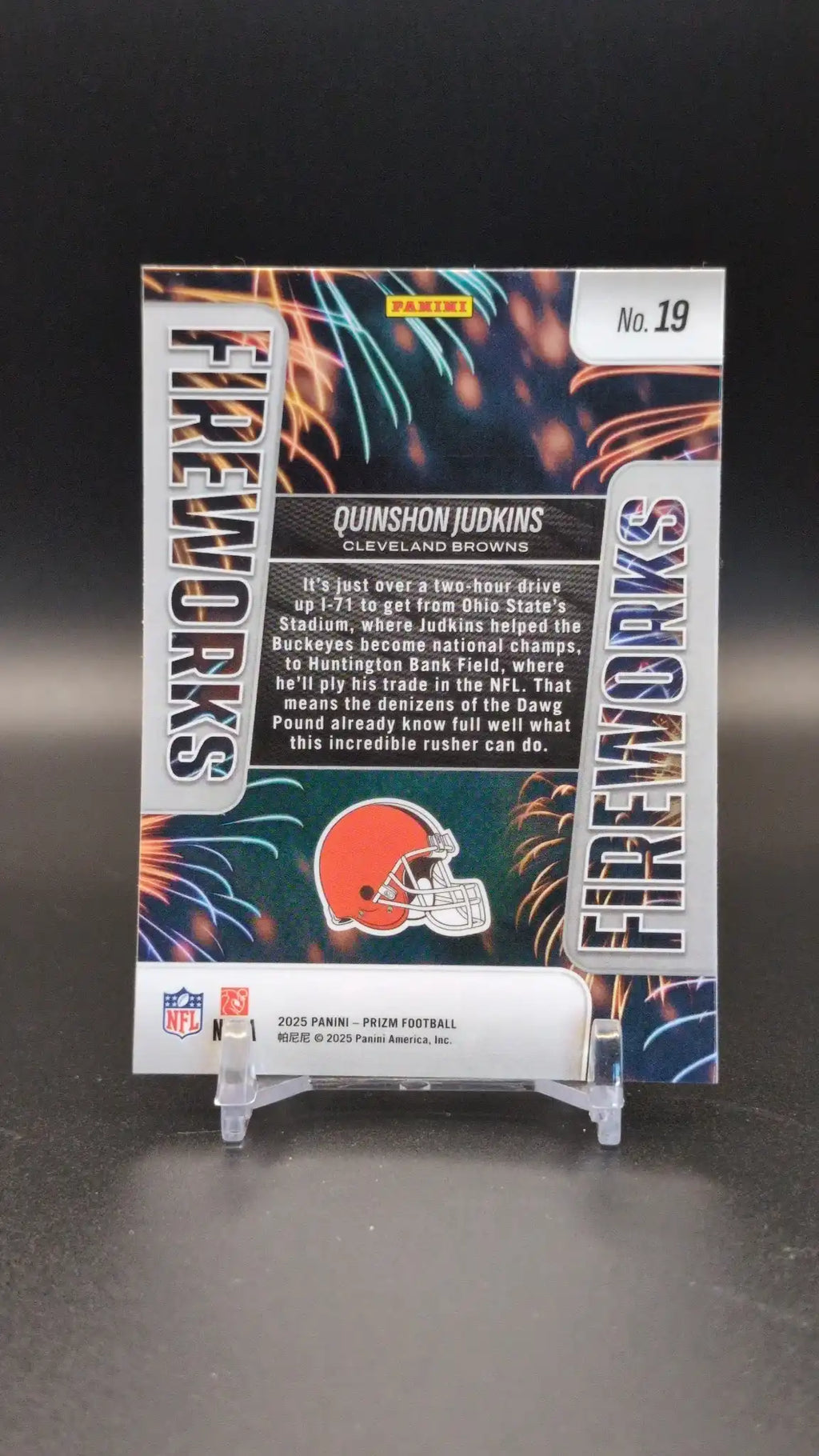 2025 Panini Prizm #19 Quinshon Judkins Fireworks