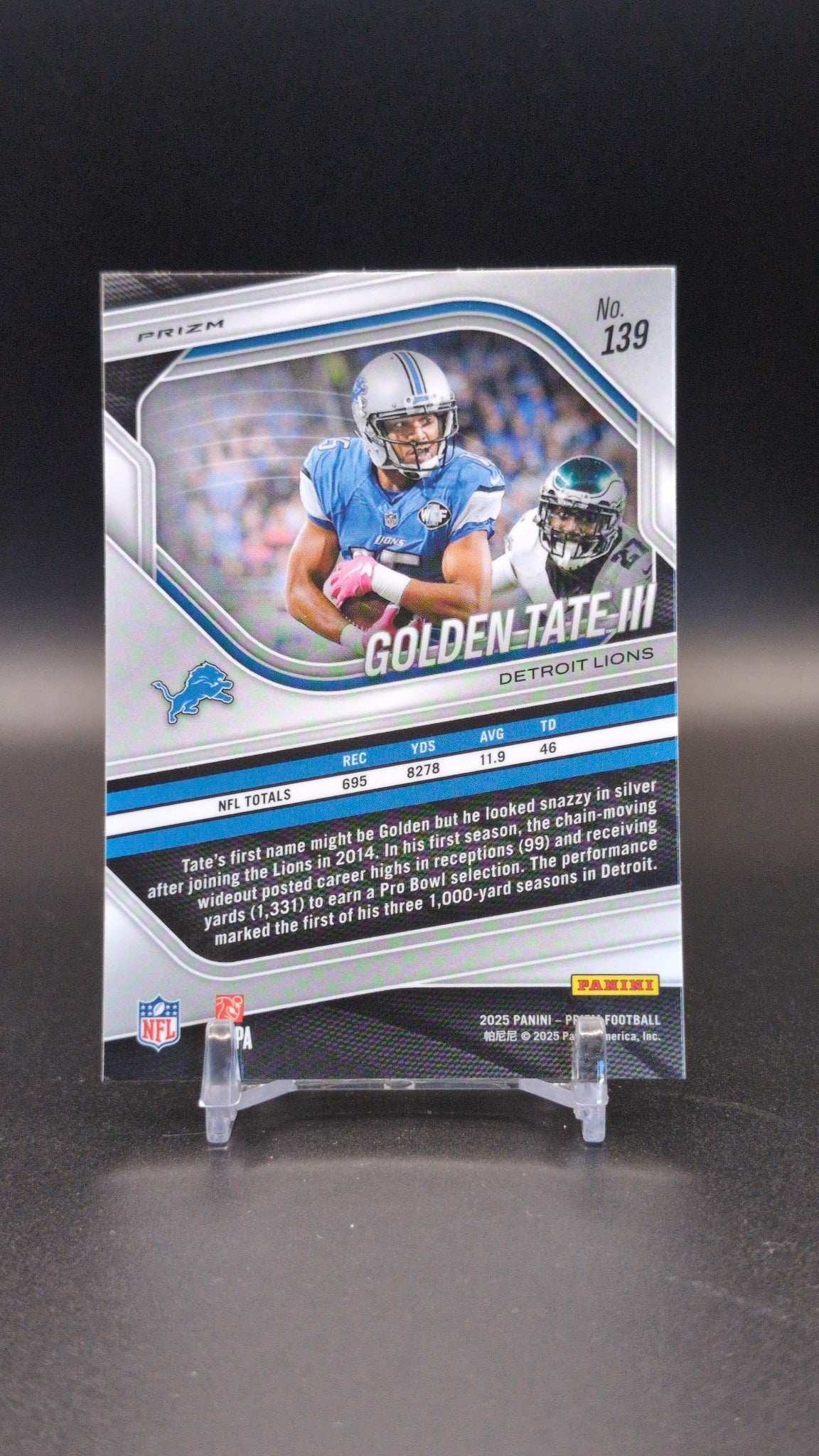 2025 Panini Prizm #139 Golden Tate III Neon Green Pulsar