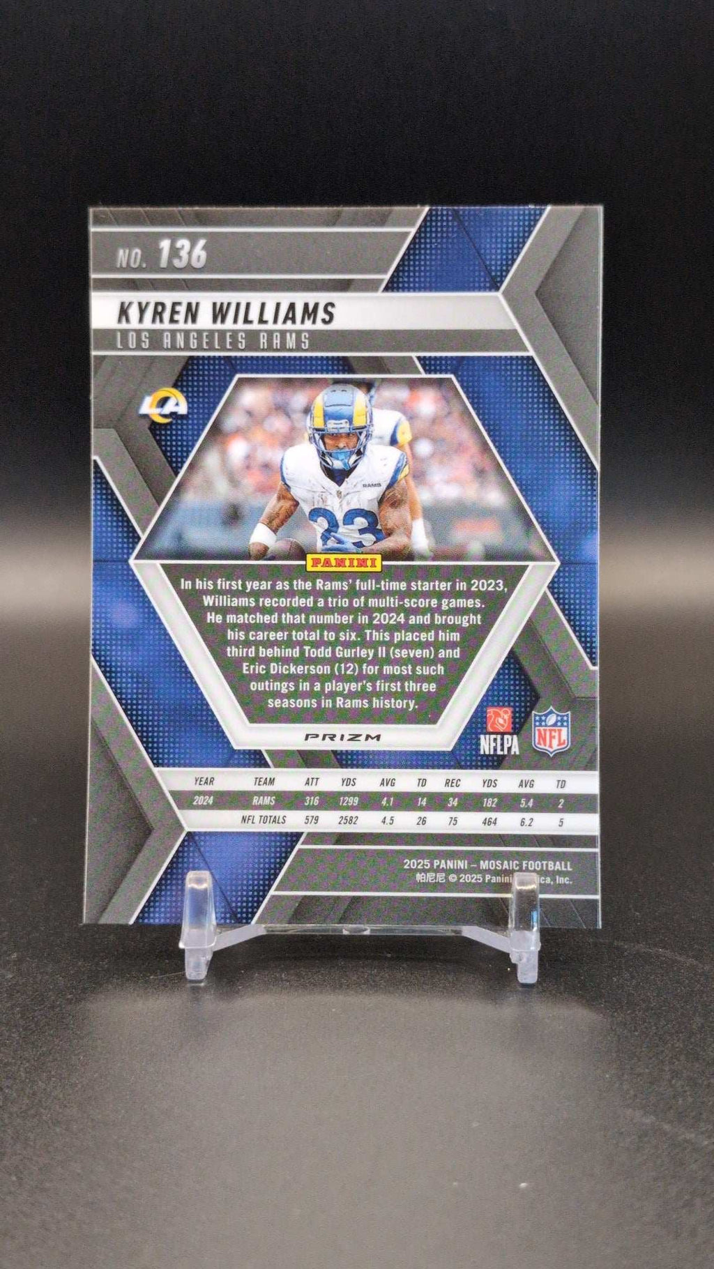 2025 Panini Mosaic #136 Kyren Williams Mosaic Green