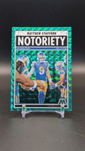 2025 Panini Mosaic #7 Matthew Stafford Notoriety Mosaic Green