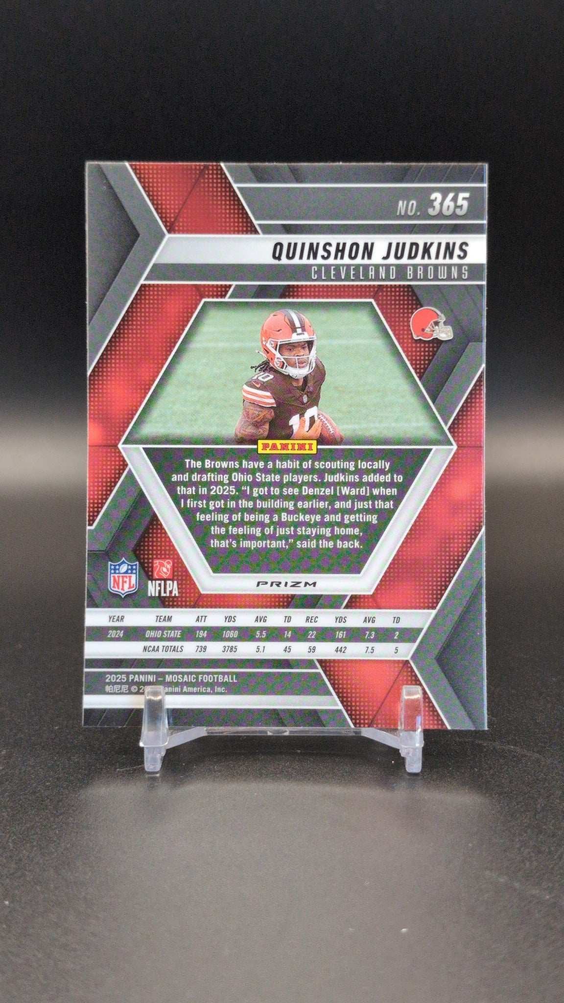 2025 Panini Mosaic #365 Quinshon Judkins Mosaic Camo Pink