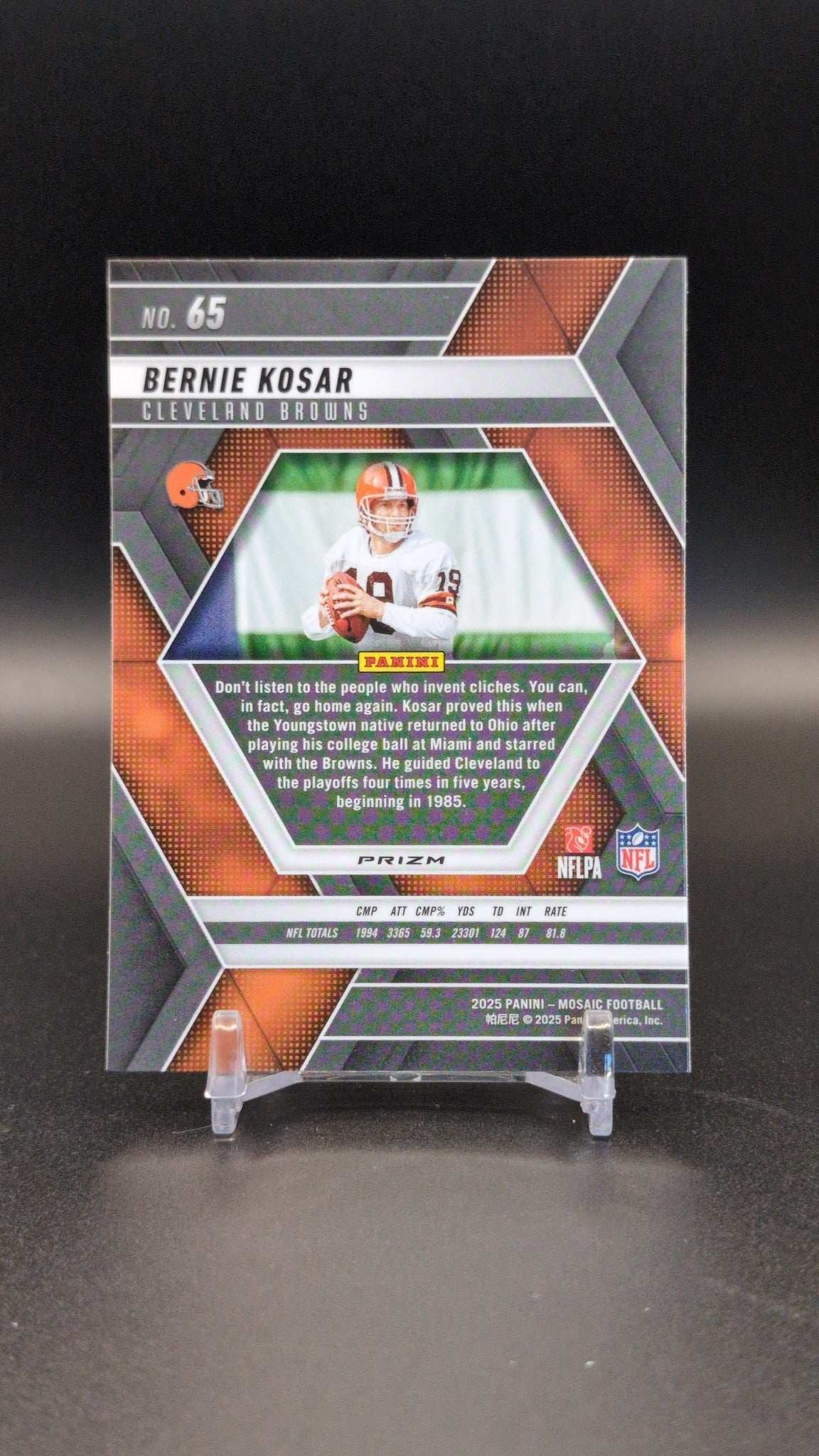 2025 Panini Mosaic #65 Bernie Kosar Mosaic Green