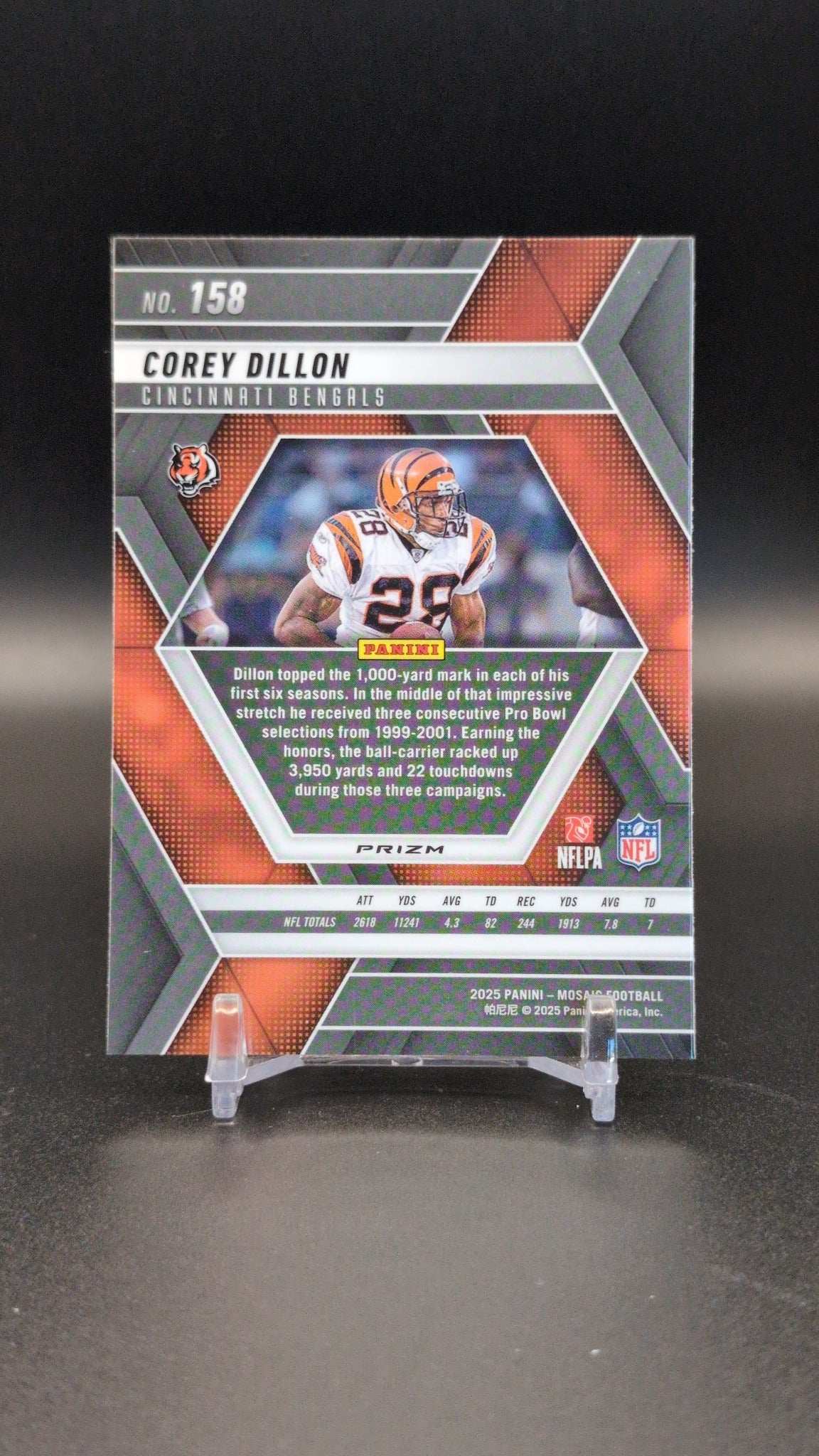2025 Panini Mosaic #158 Corey Dillon Mosaic Camo Pink