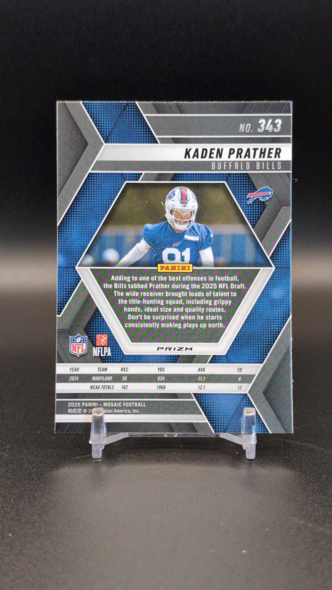 2025 Panini Mosaic #343 Kaden Prather Mosaic Camo Pink