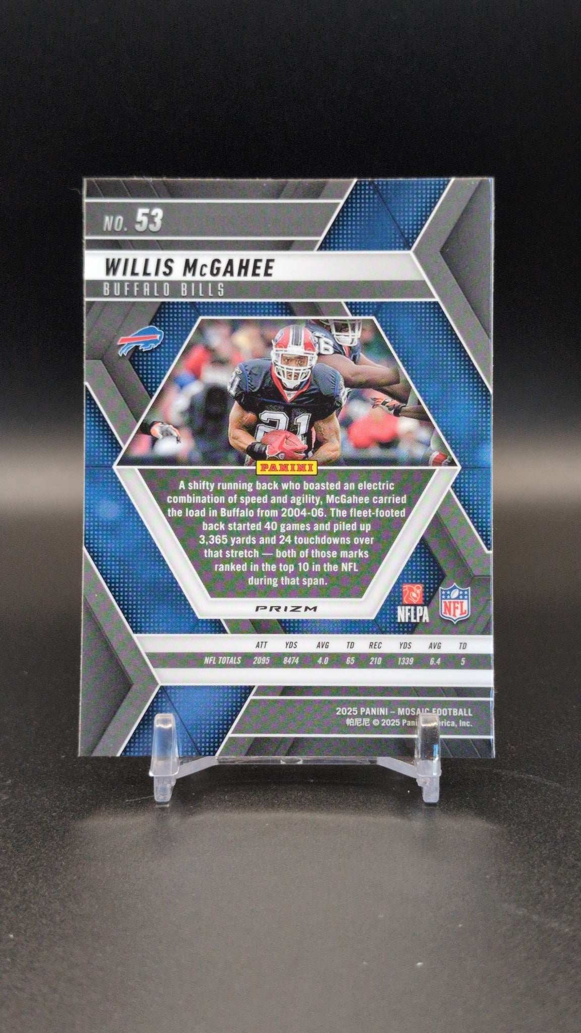 2025 Panini Mosaic #53 Willis McGahee Mosaic Camo Pink