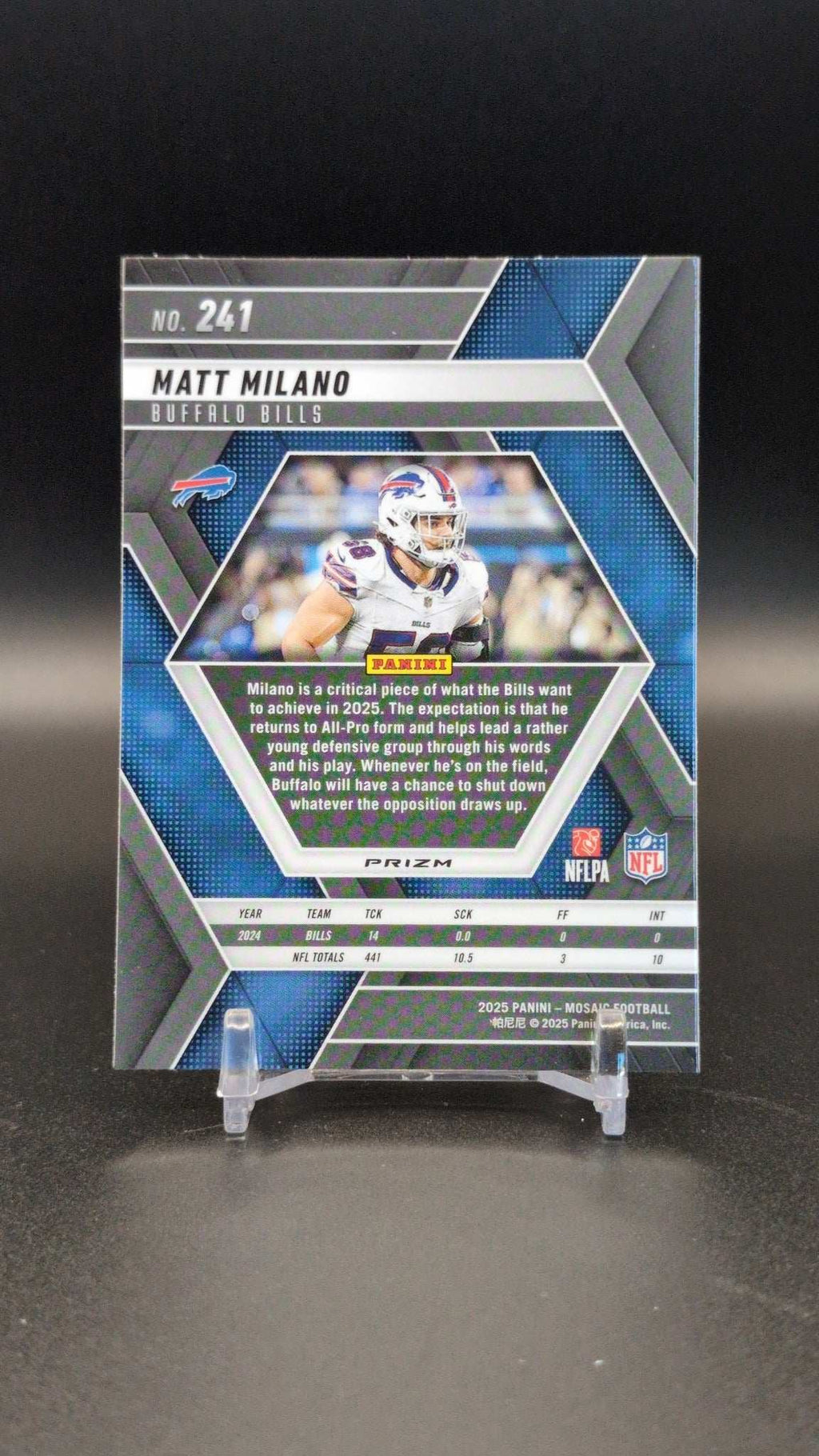 2025 Panini Mosaic #241 Matt Milano Mosaic Camo Pink